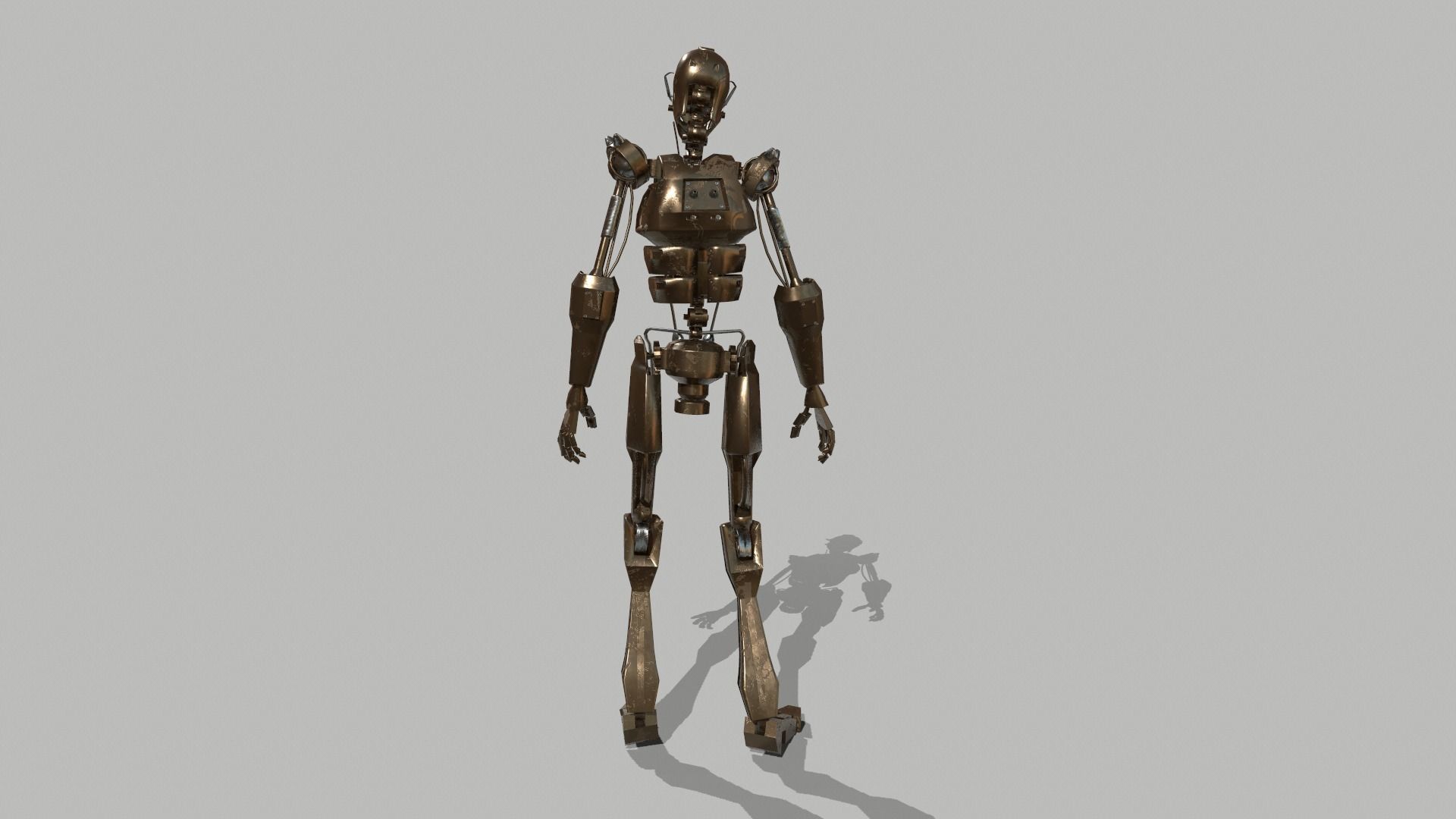 Steampunk Robot Low-poly 3D model_3