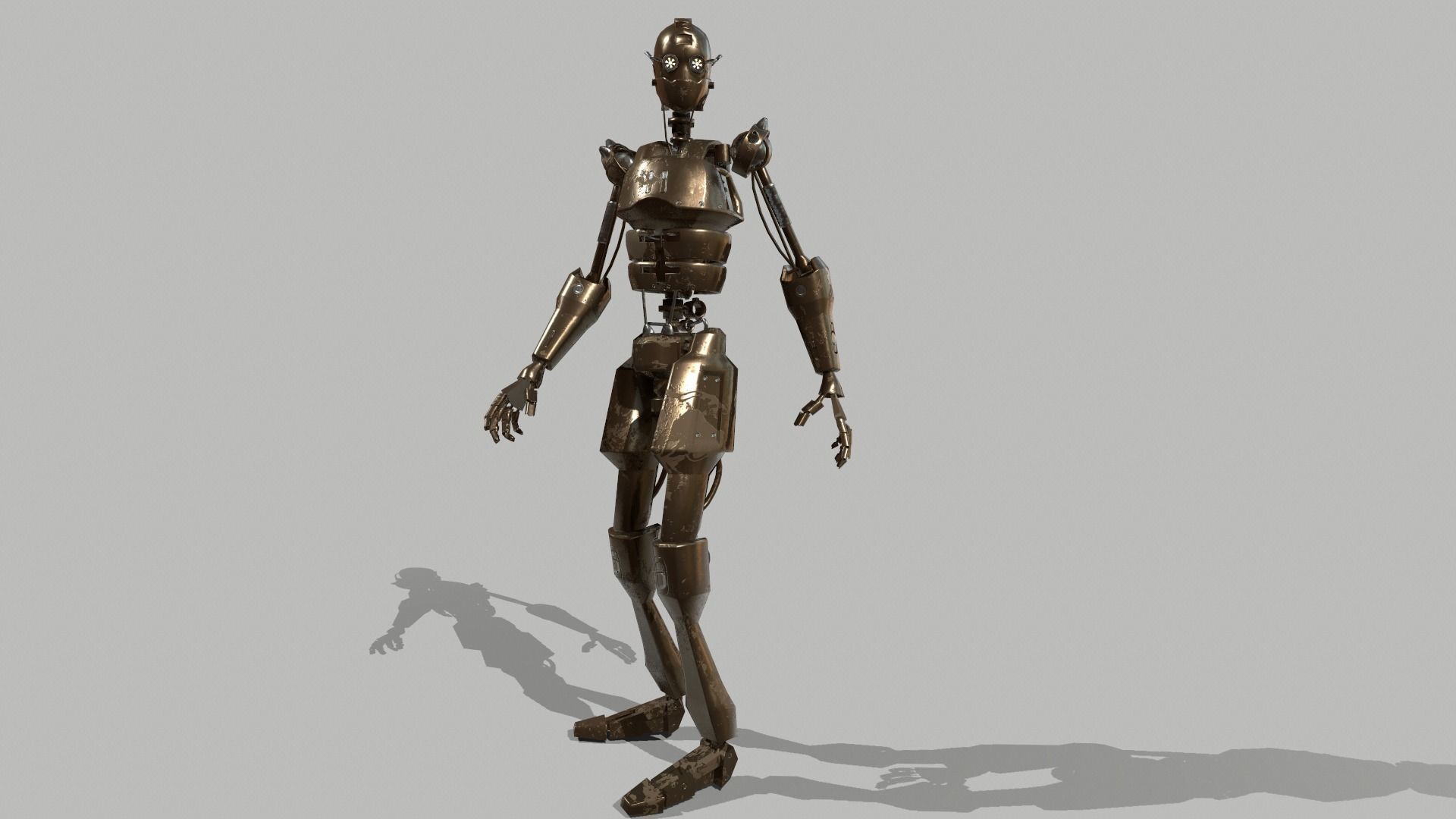 Steampunk Robot Low-poly 3D model_10