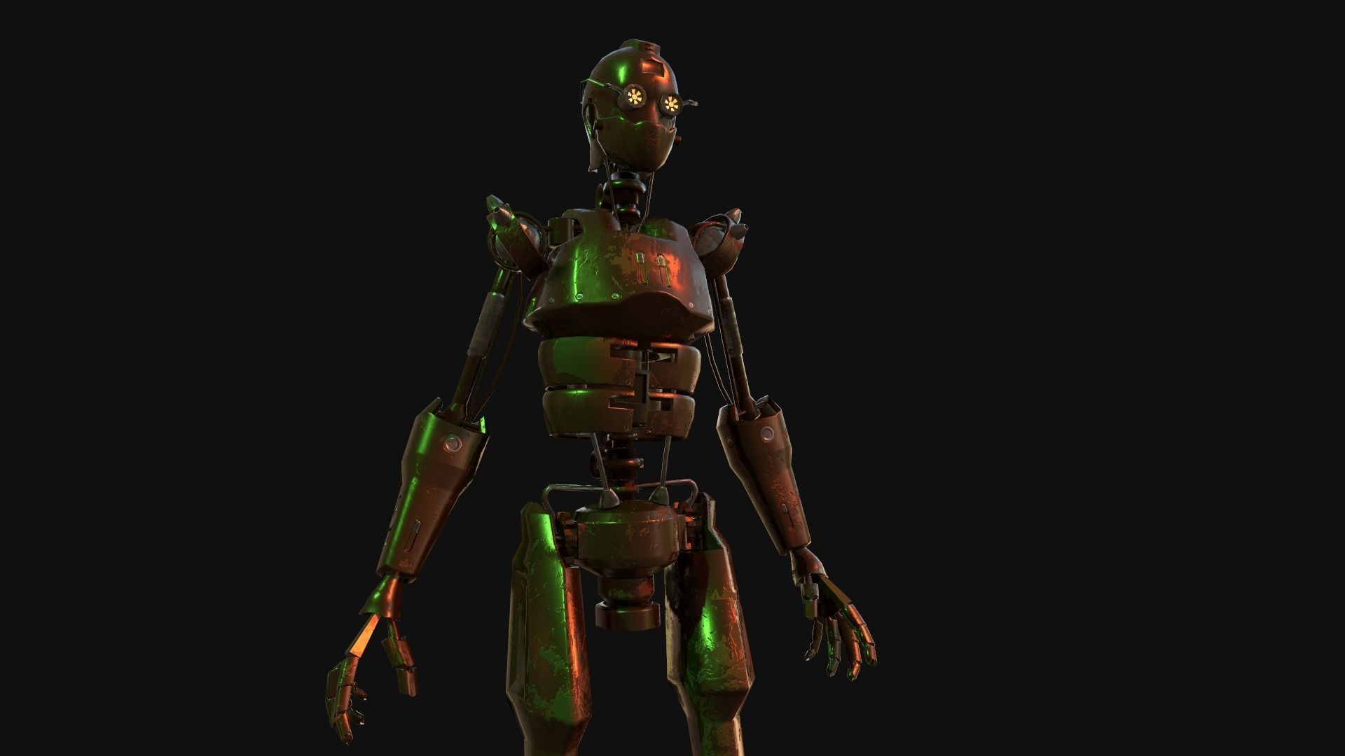 Steampunk Robot Low-poly 3D model_13