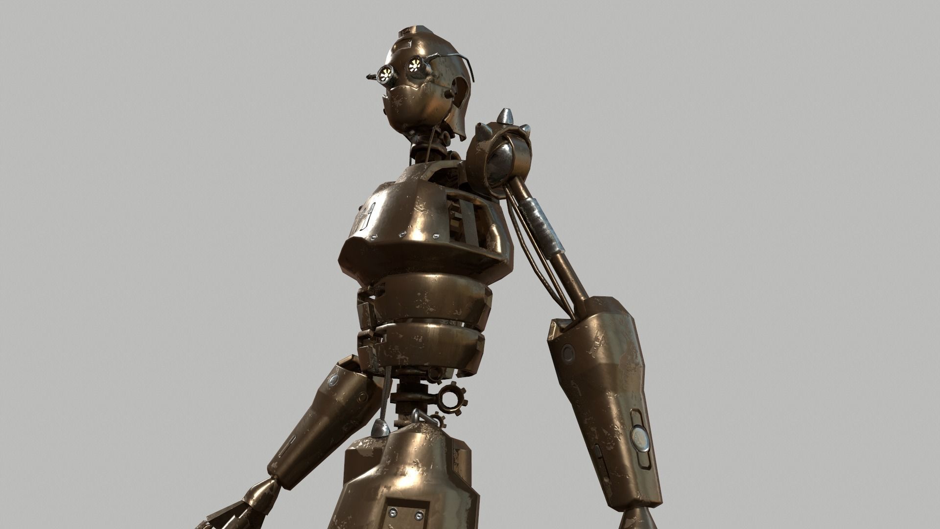 Steampunk Robot Low-poly 3D model_11