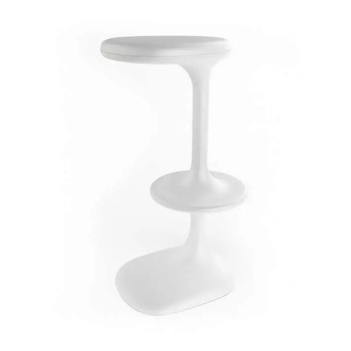 White Plastic Bar Stool 3D model_0