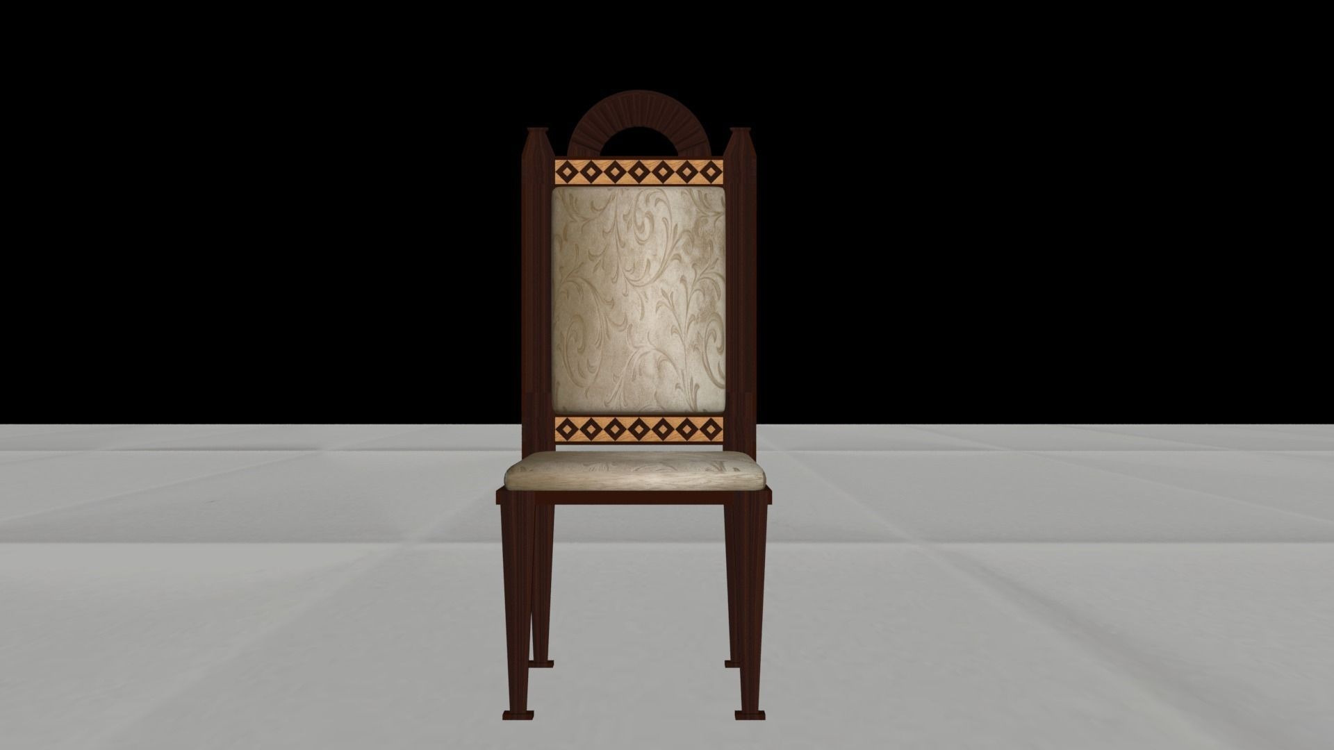 Chair with ornate design 3D model_1