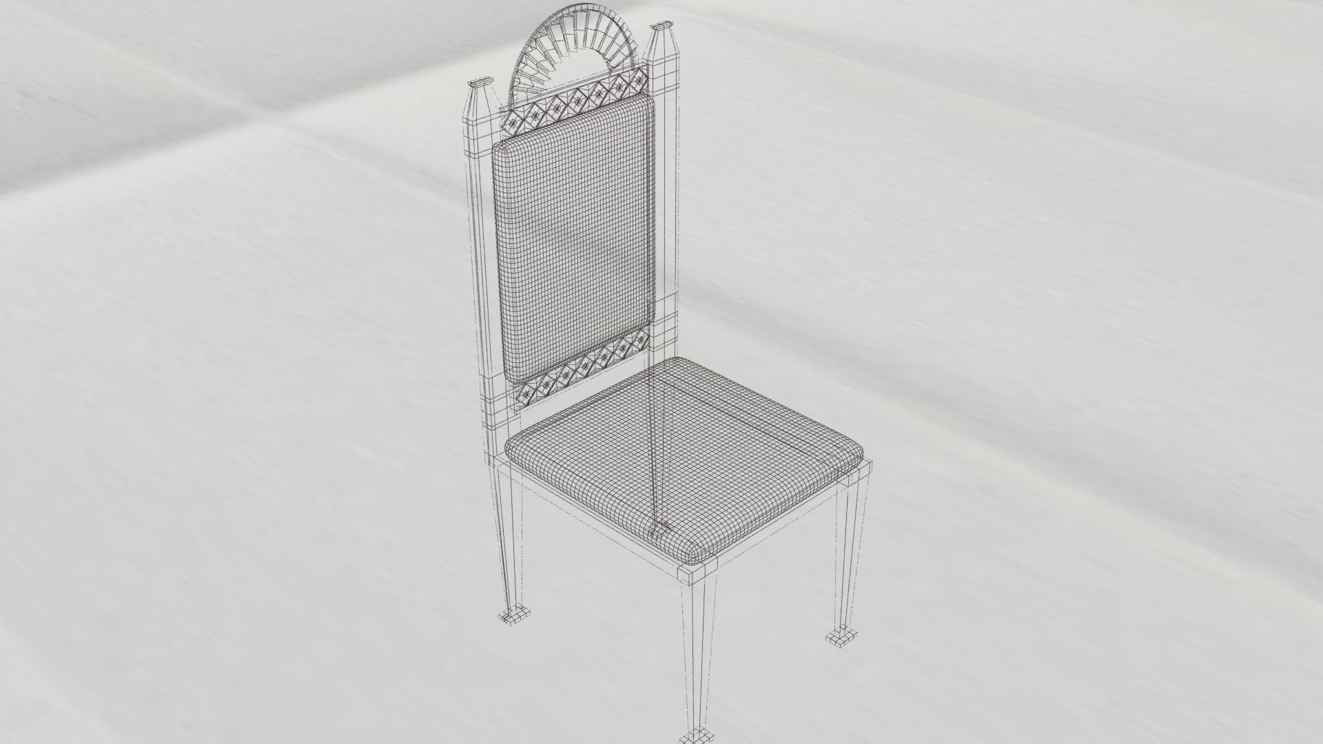 Chair with ornate design 3D model_3