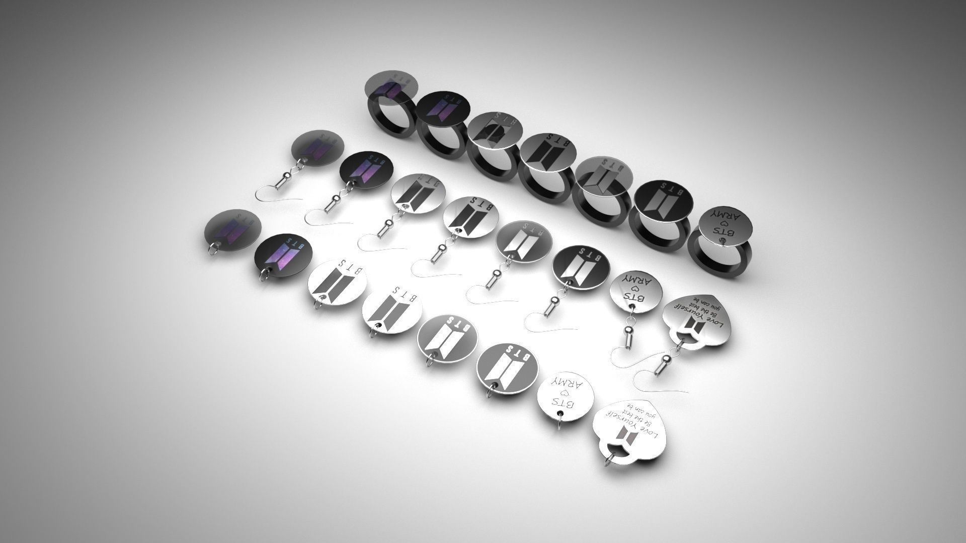 BTS Jewelries Set 3D print model_3