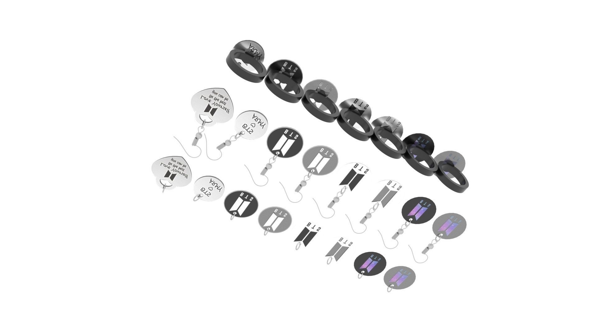 BTS Jewelries Set 3D print model_7