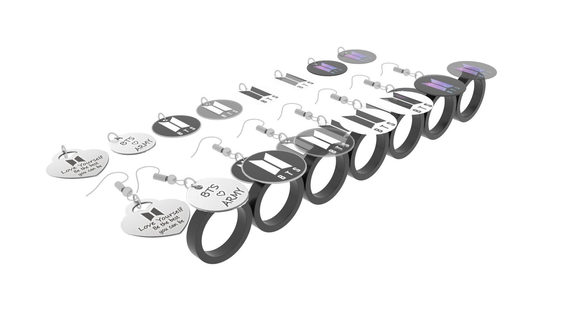 BTS Jewelries Set 3D print model_4