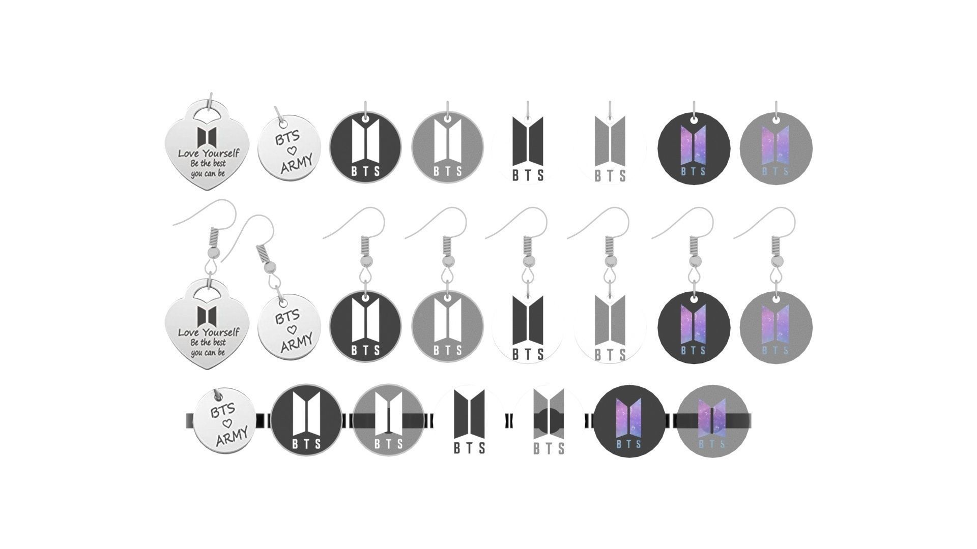 BTS Jewelries Set 3D print model_8