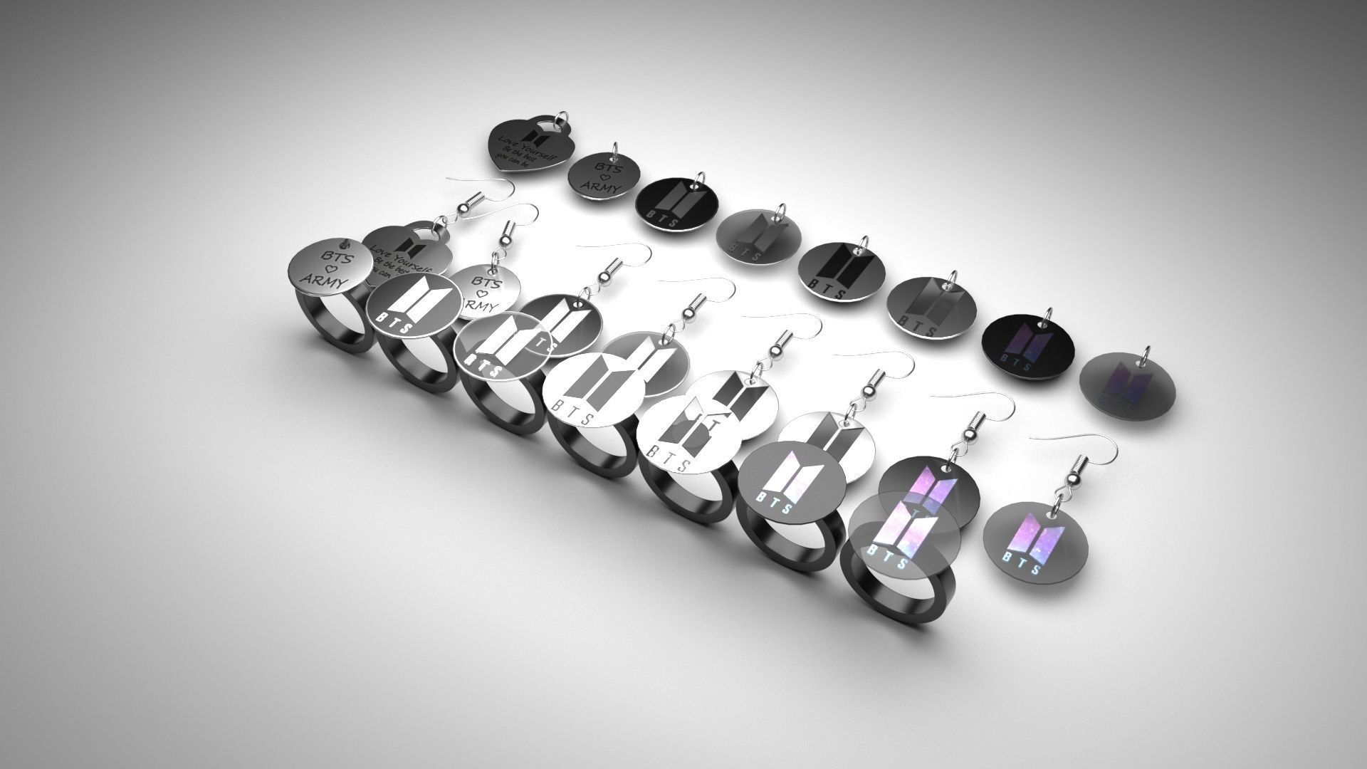 BTS Jewelries Set 3D print model_1