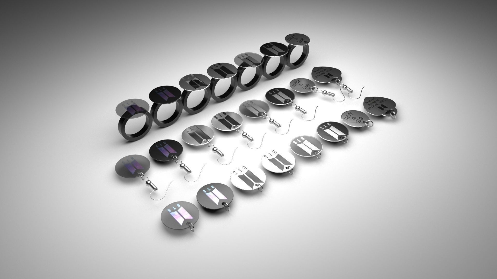 BTS Jewelries Set 3D print model_2