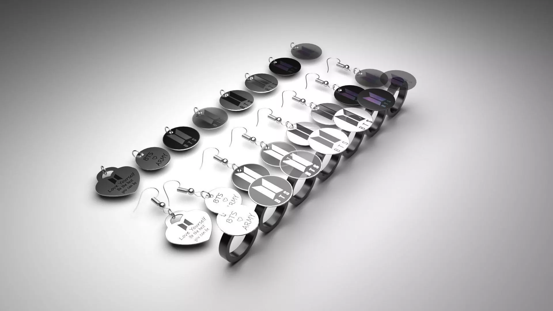 BTS Jewelries Set 3D print model_0