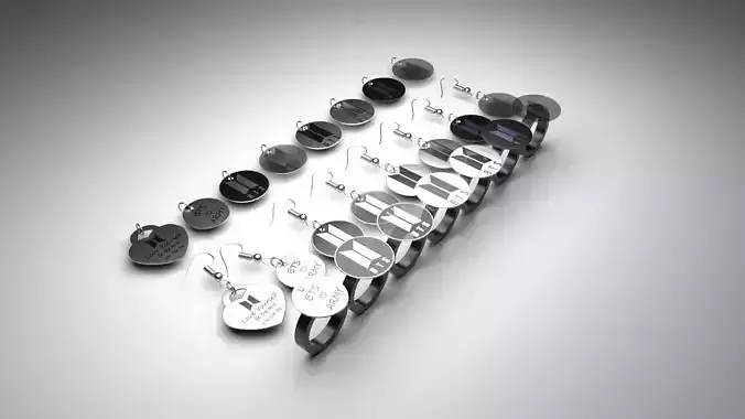 BTS Jewelries Set 3D print model