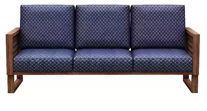 Sofa 3 seater with wooden