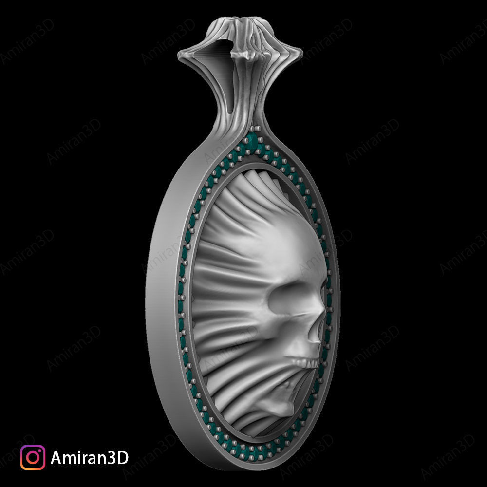 Skull Pendant 3D print model_10
