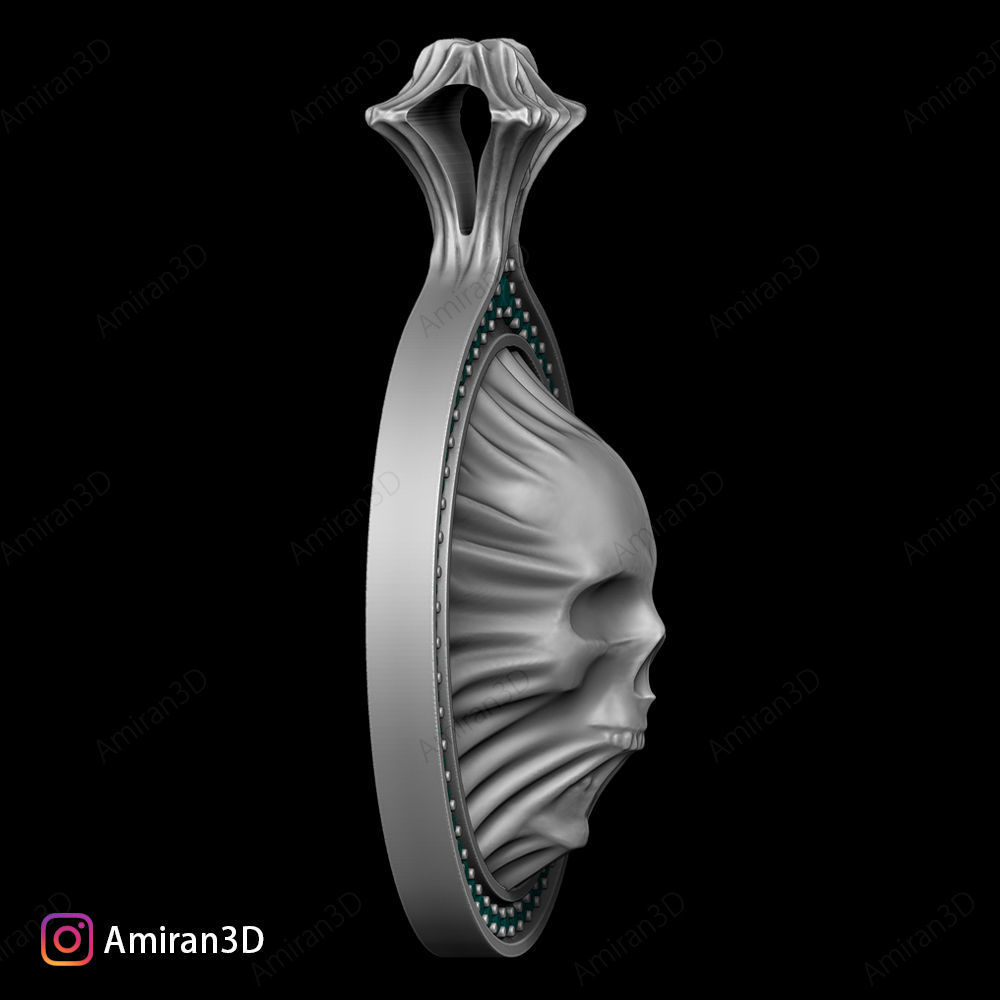 Skull Pendant 3D print model_11