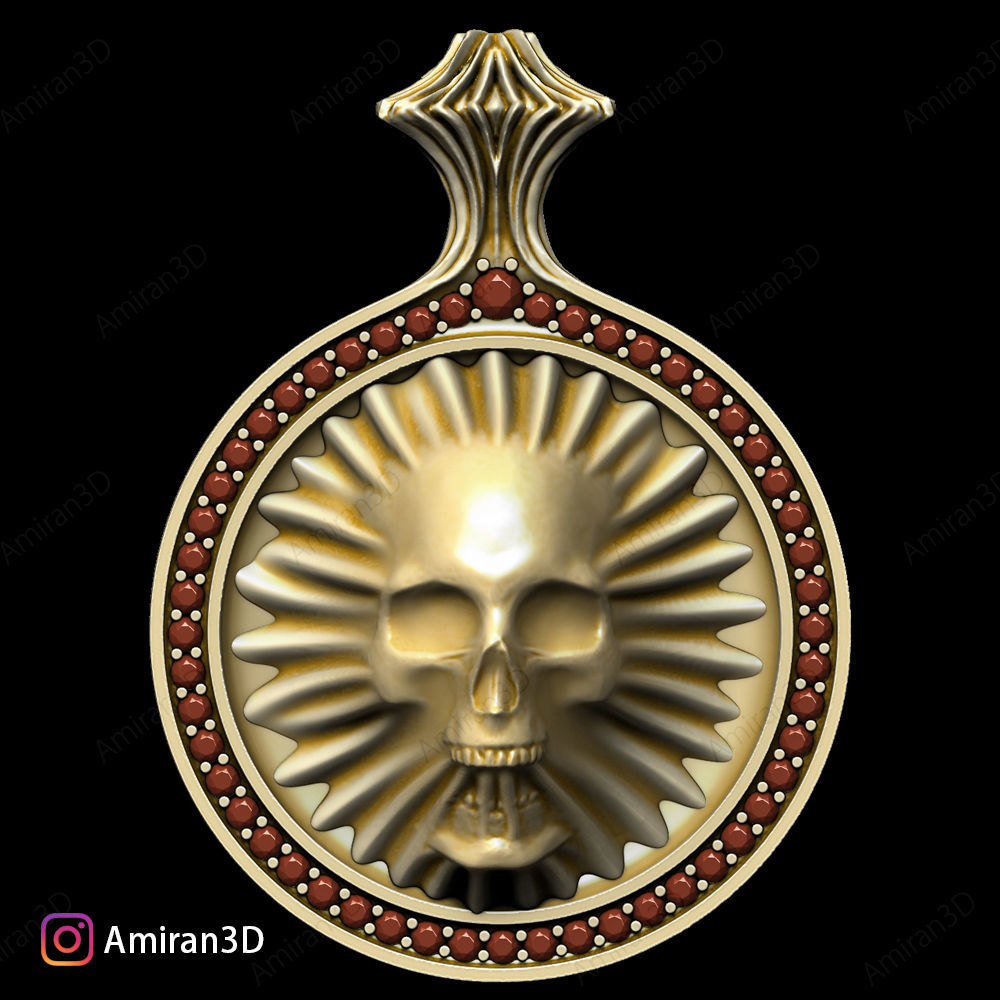 Skull Pendant 3D print model_3