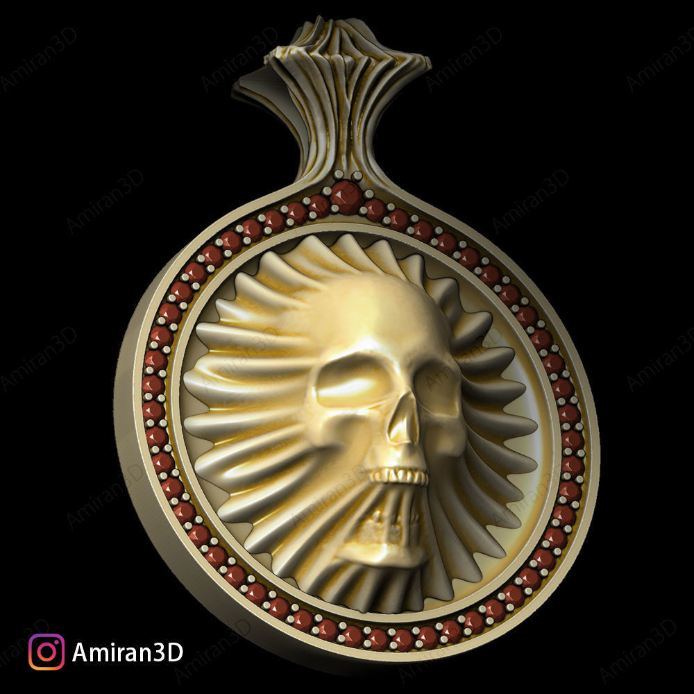 Skull Pendant 3D print model_1