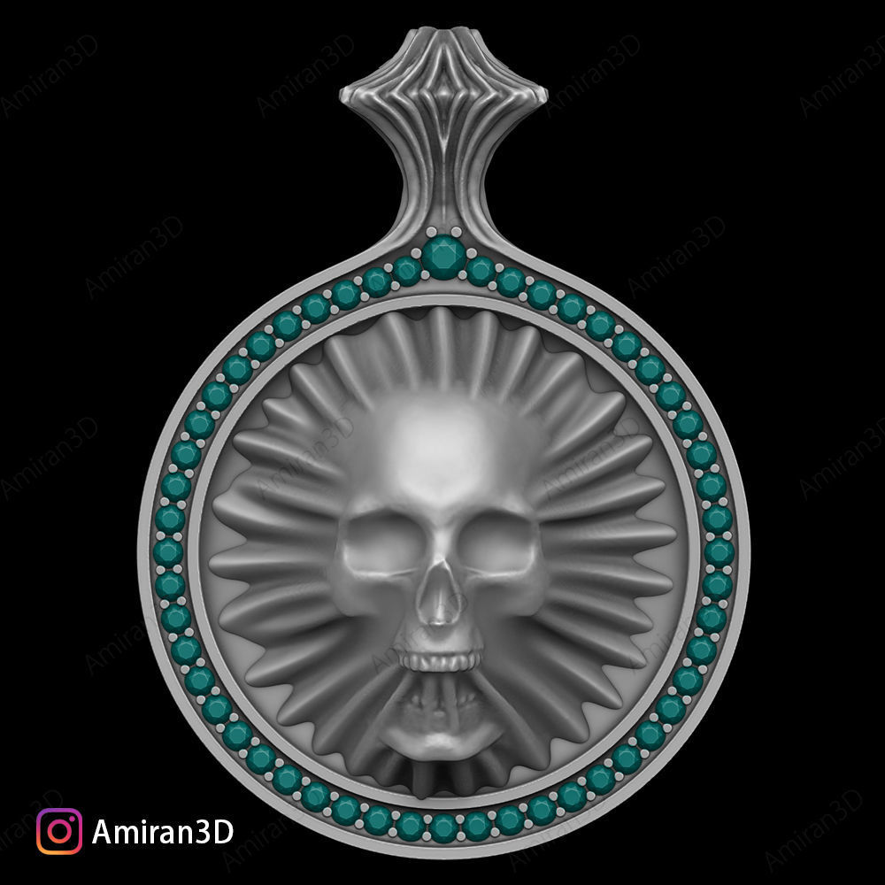 Skull Pendant 3D print model_8