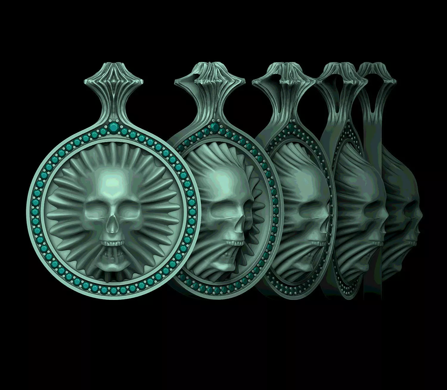 Skull Pendant 3D print model_0