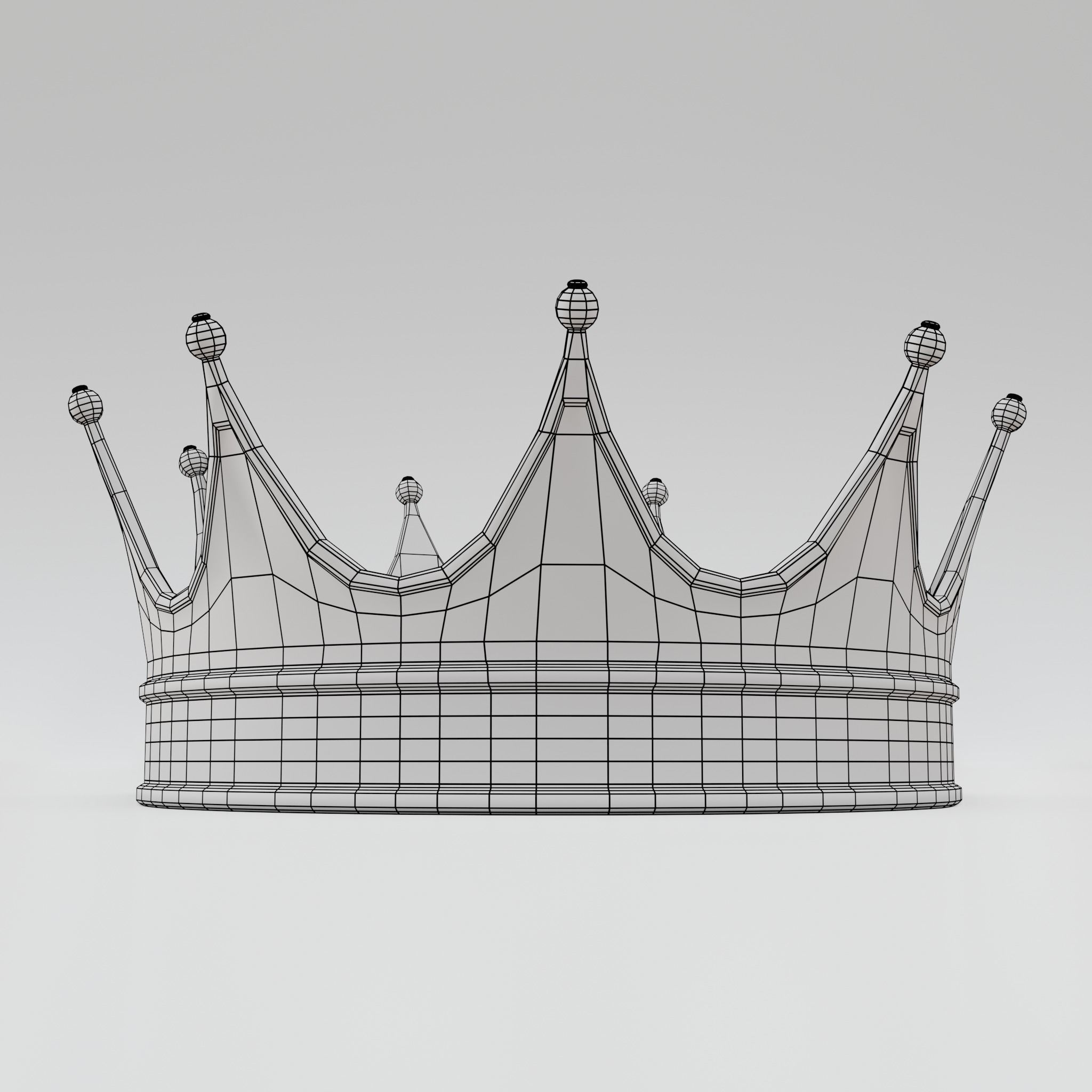 Crown golden 3D model_14