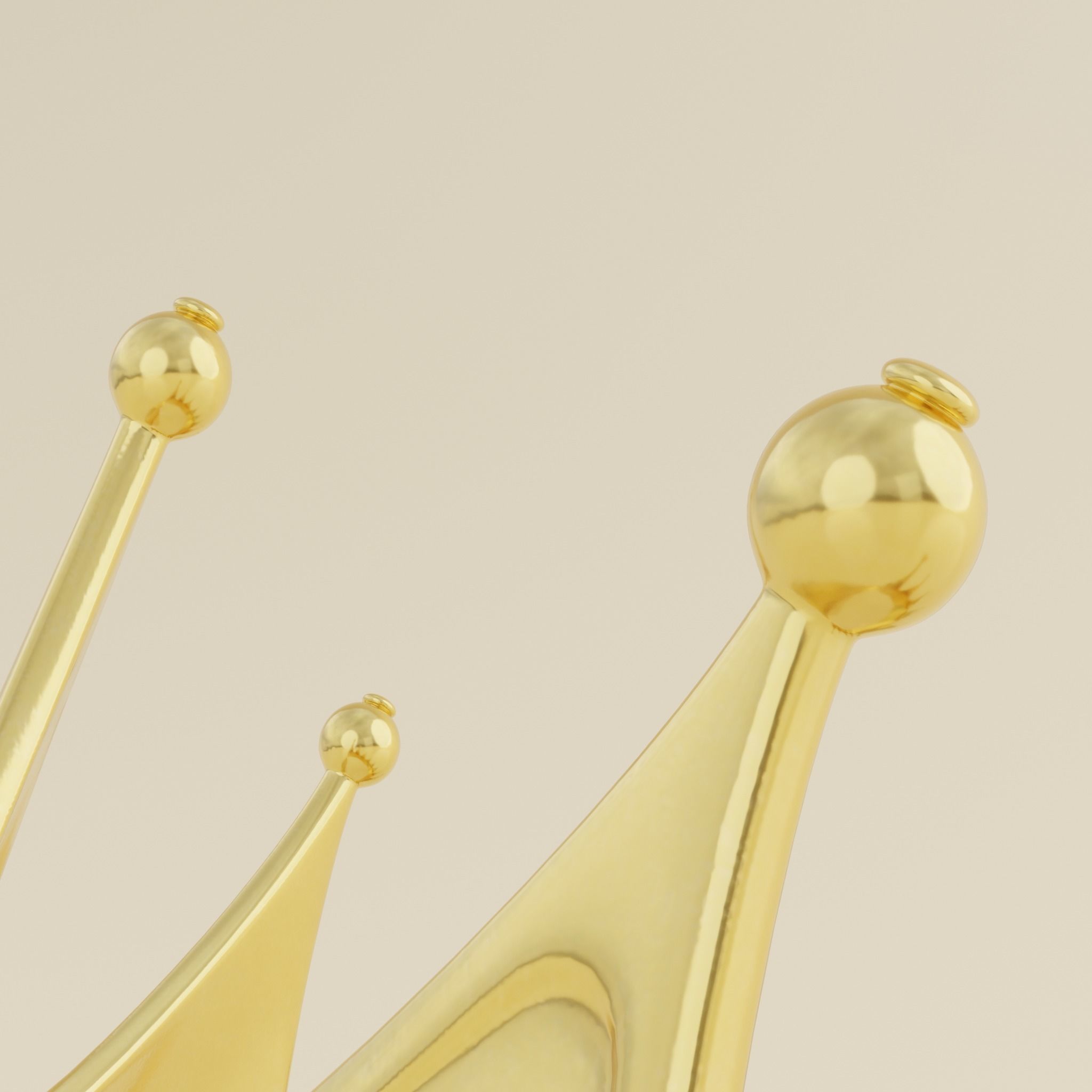 Crown golden 3D model_7
