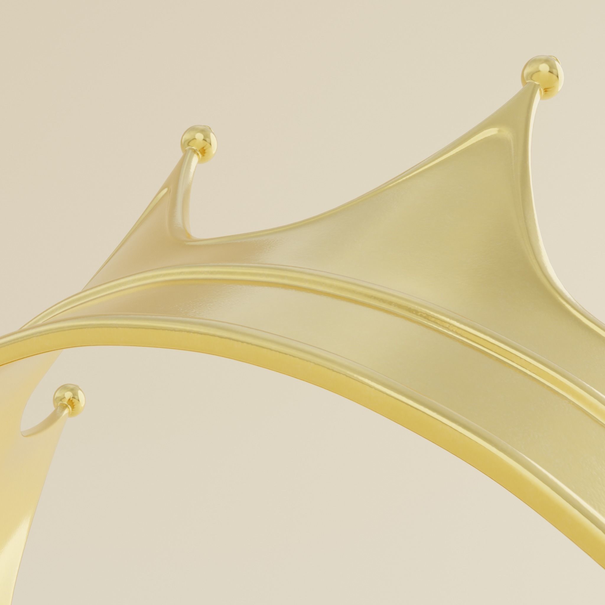 Crown golden 3D model_8