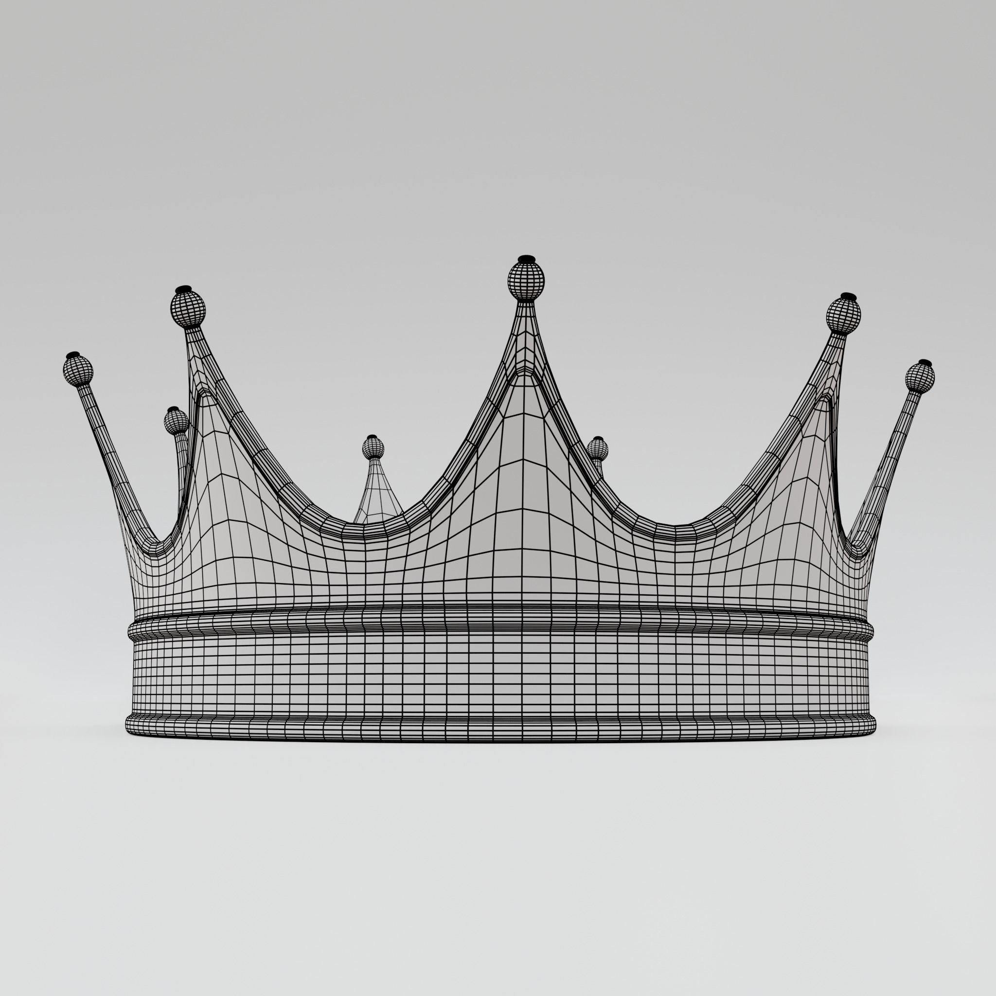 Crown golden 3D model_15
