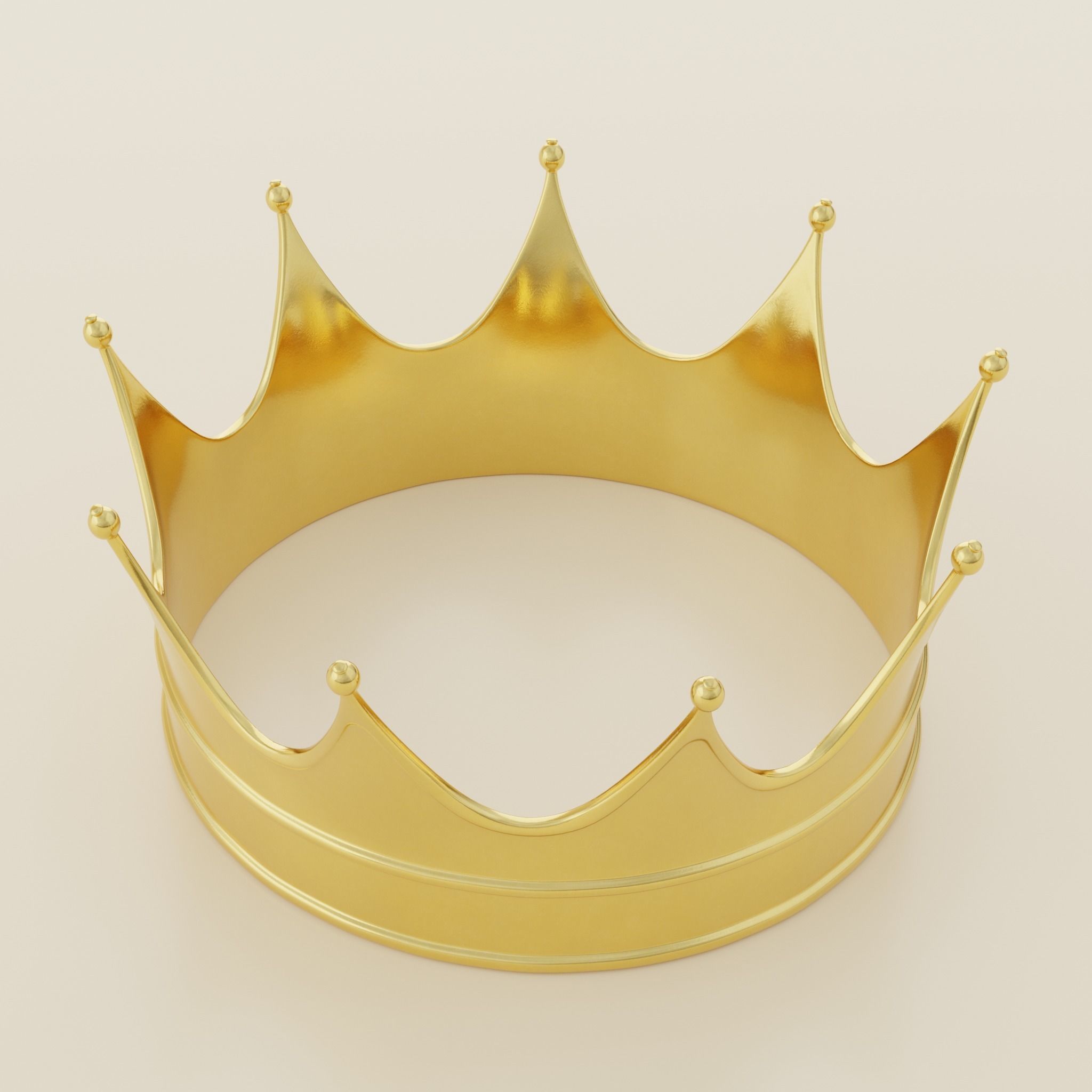Crown golden 3D model_3