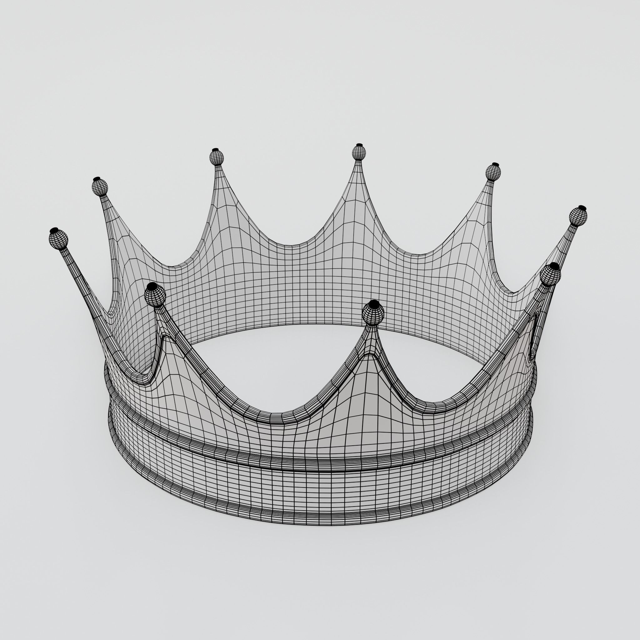 Crown golden 3D model_11