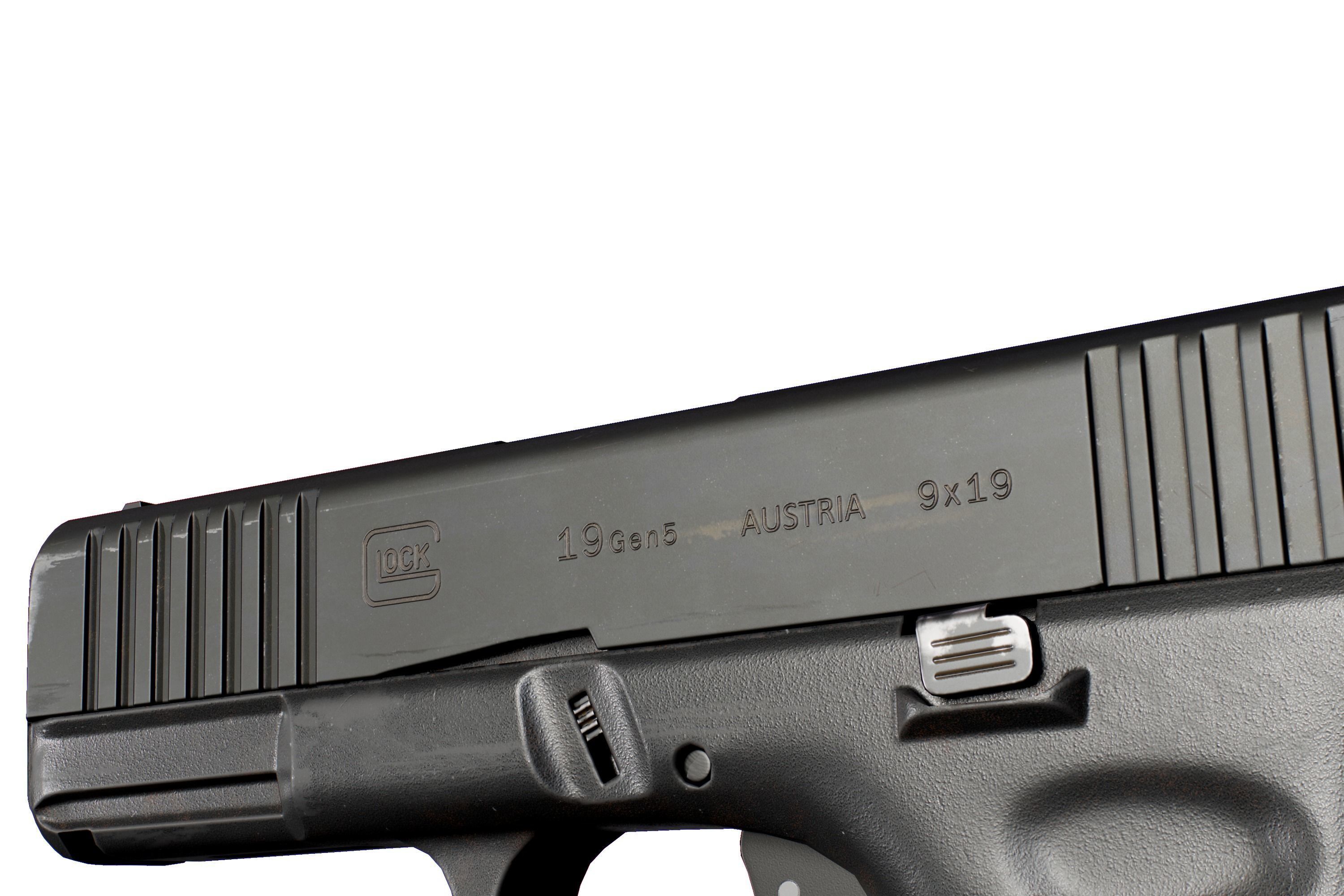 Glock 19 gen 5 Game ready Low-poly 3D model_4