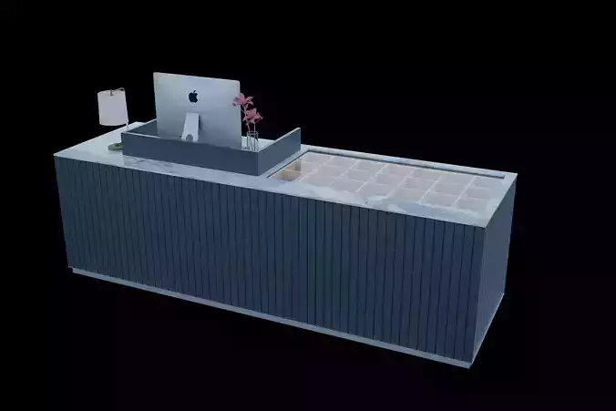 STORE CASHIER COUNTER 3D SCENE Free 3D model