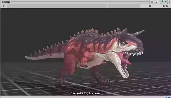 Dino Low Poly dinosaur in computer game