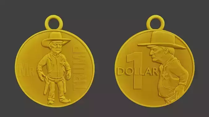 Donald trump Coin Cowboy 3D print model
