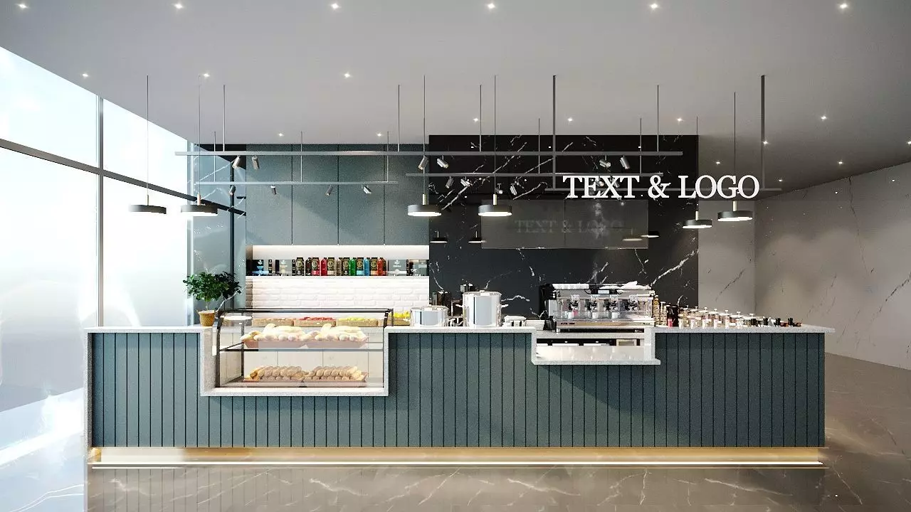 Coffeeshop 3D Model Interior Scene 3D model_0