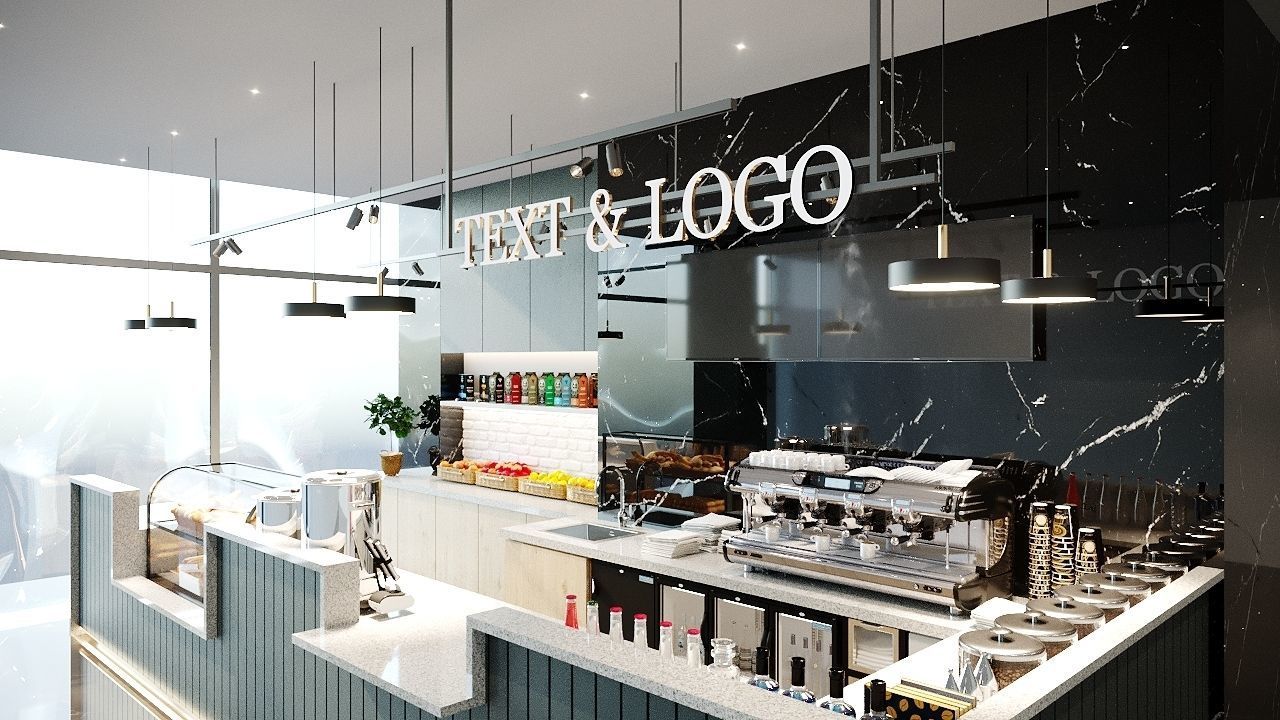 Coffeeshop 3D Model Interior Scene 3D model_9