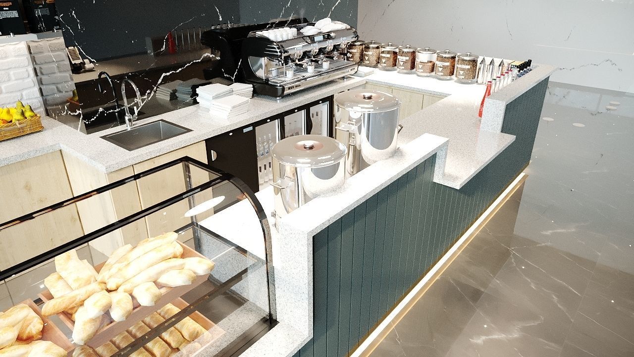 Coffeeshop 3D Model Interior Scene 3D model_7