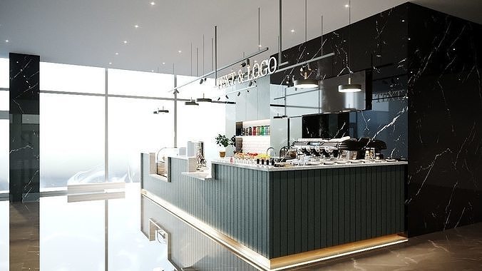 Coffeeshop 3D Model Interior Scene 3D model 2