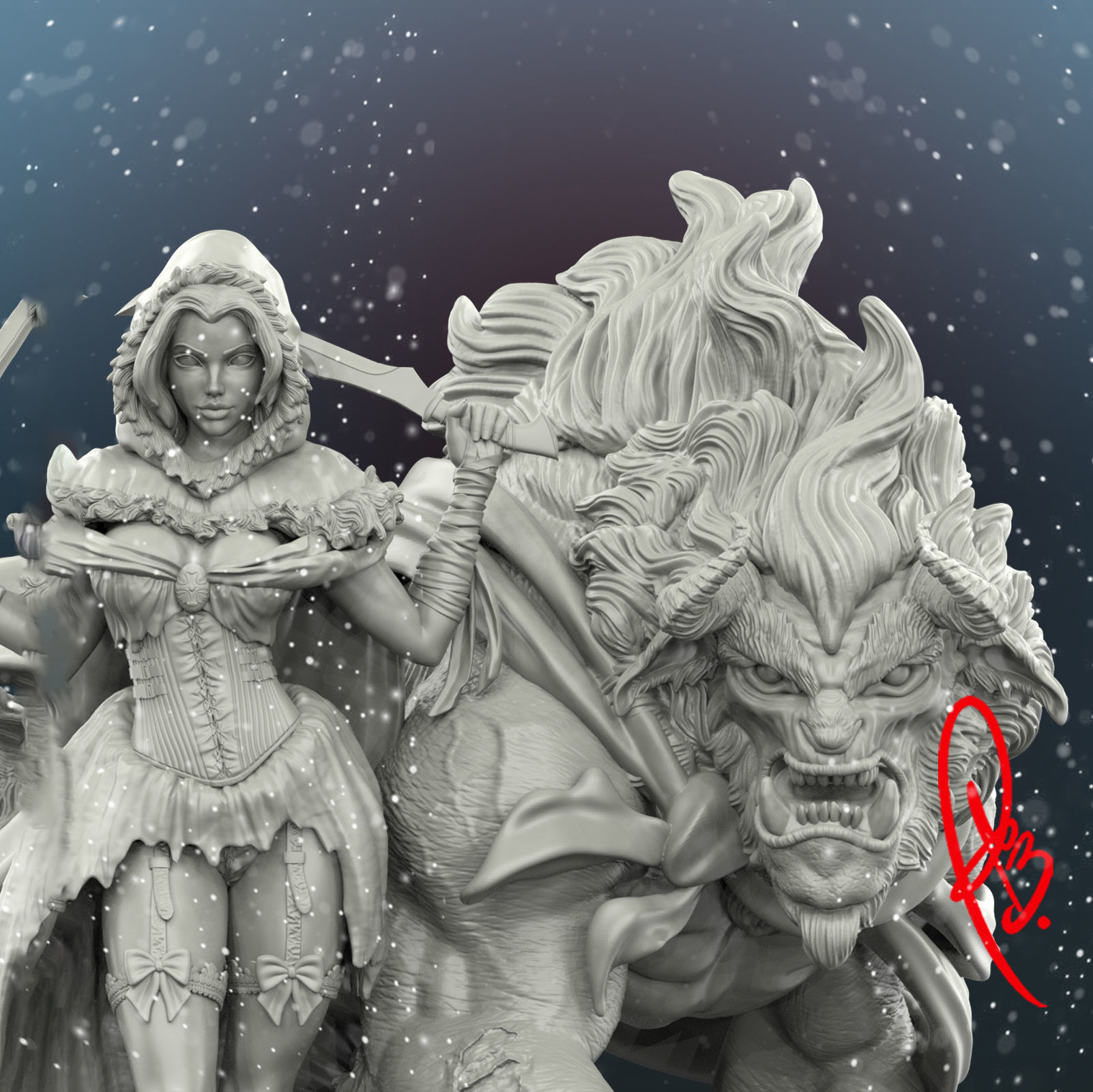 BEAUTY AND THE BEAST BY CREATIVE GEEK MB 3D print model_2