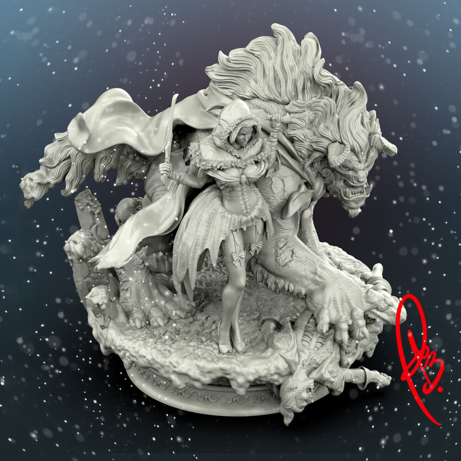 BEAUTY AND THE BEAST BY CREATIVE GEEK MB 3D print model_1