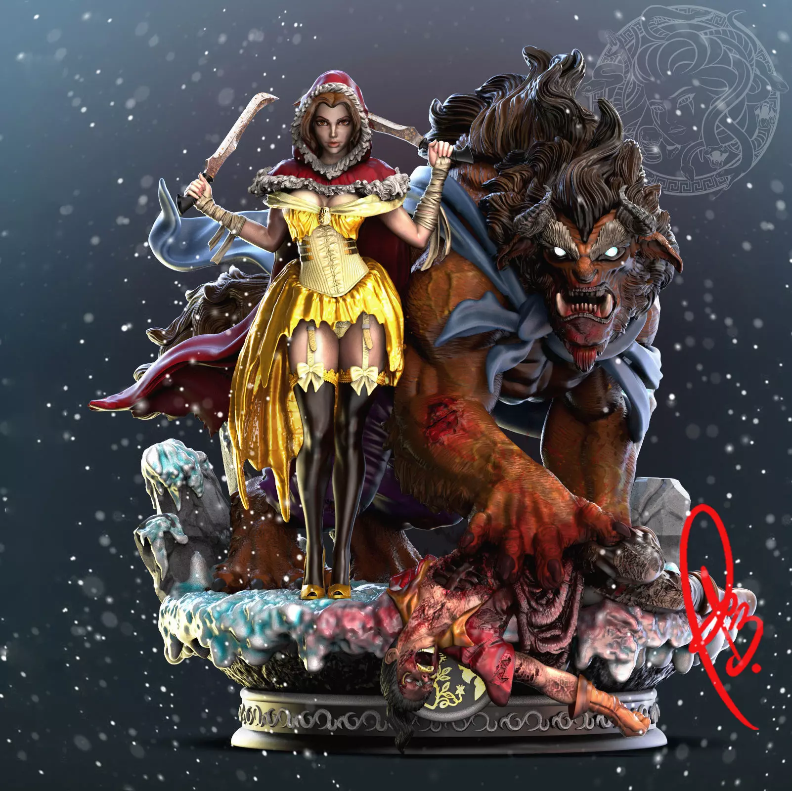 BEAUTY AND THE BEAST BY CREATIVE GEEK MB 3D print model_0