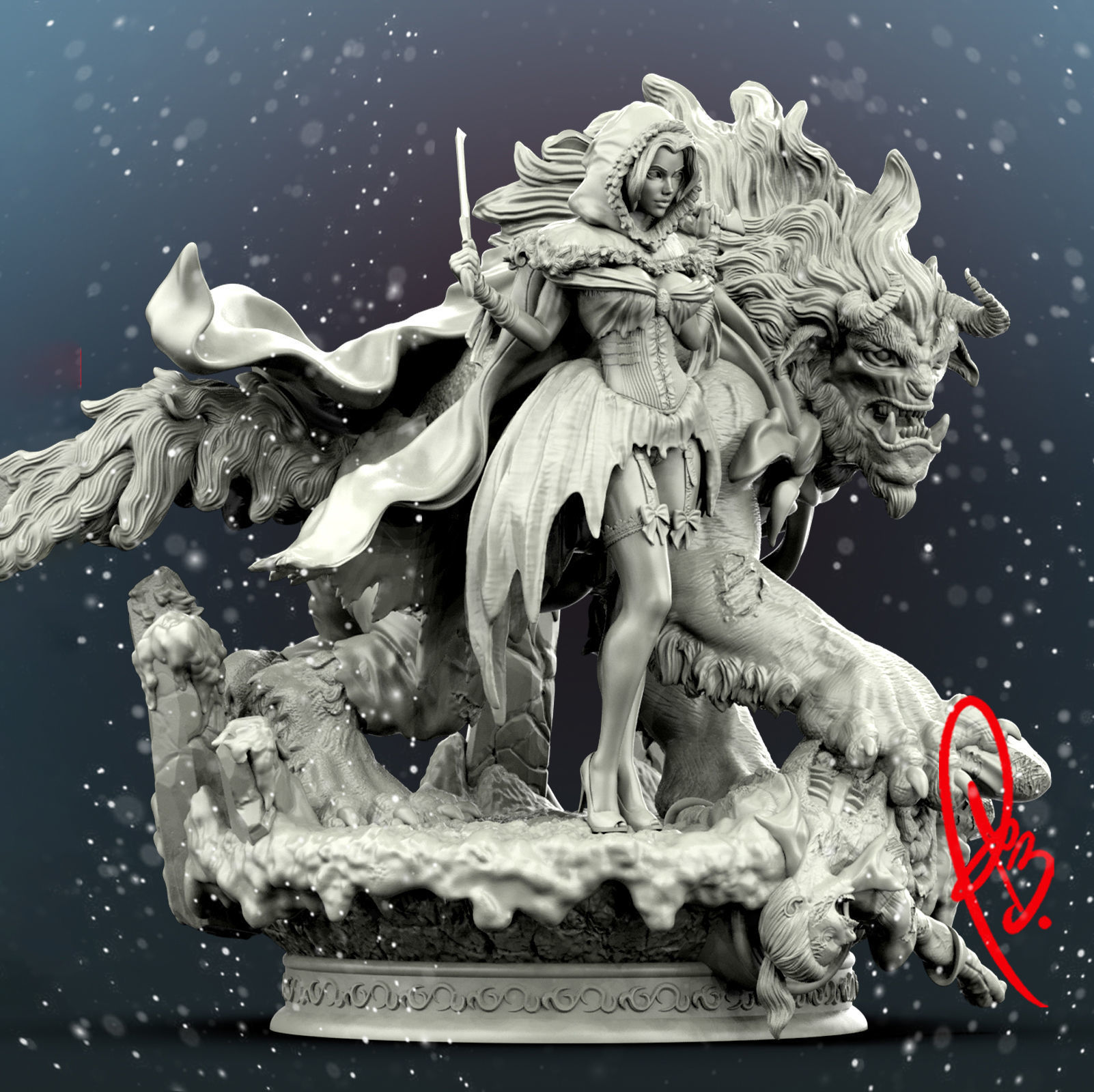 BEAUTY AND THE BEAST BY CREATIVE GEEK MB 3D print model_3
