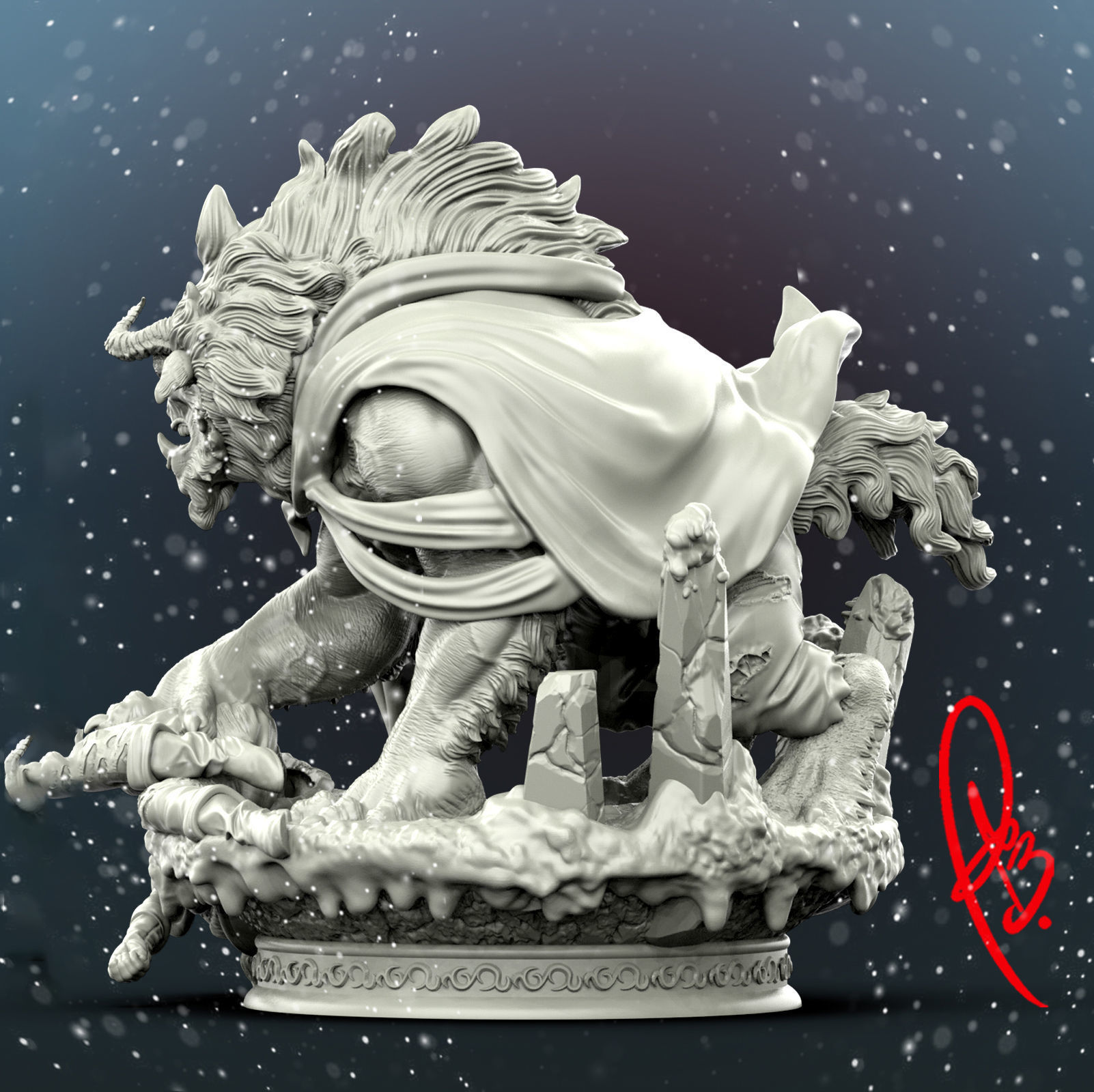 BEAUTY AND THE BEAST BY CREATIVE GEEK MB 3D print model_4