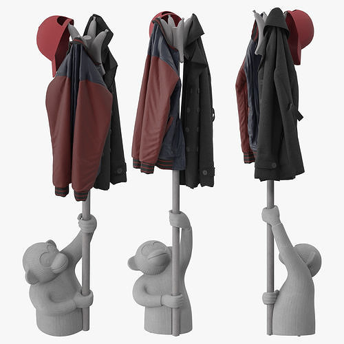 coat stand monkey 3D model