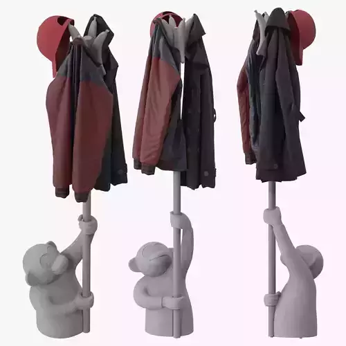 coat stand monkey 3D model
