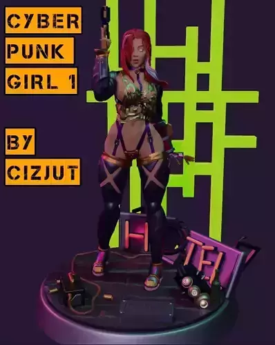 CYBERPUNK GIRL RELEASE 1 3D print model
