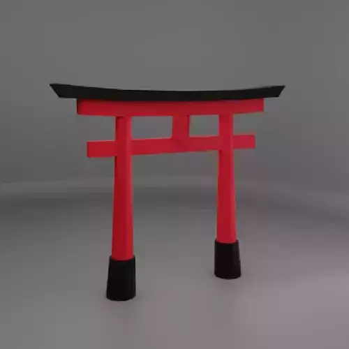 Japanese Shrine Entrance Torii Low Poly and Game Ready