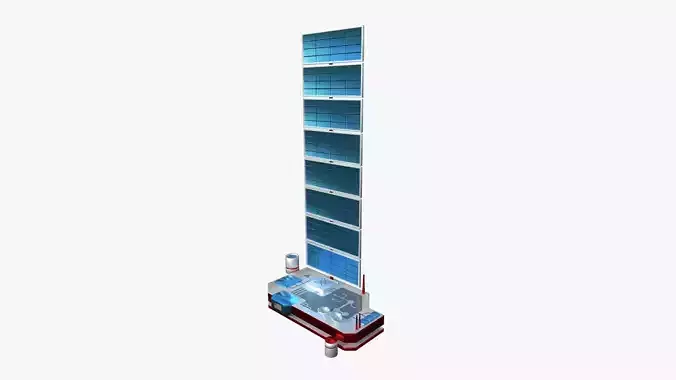 Satellite B09 USA - SciFi Space Design Low-poly 3D model