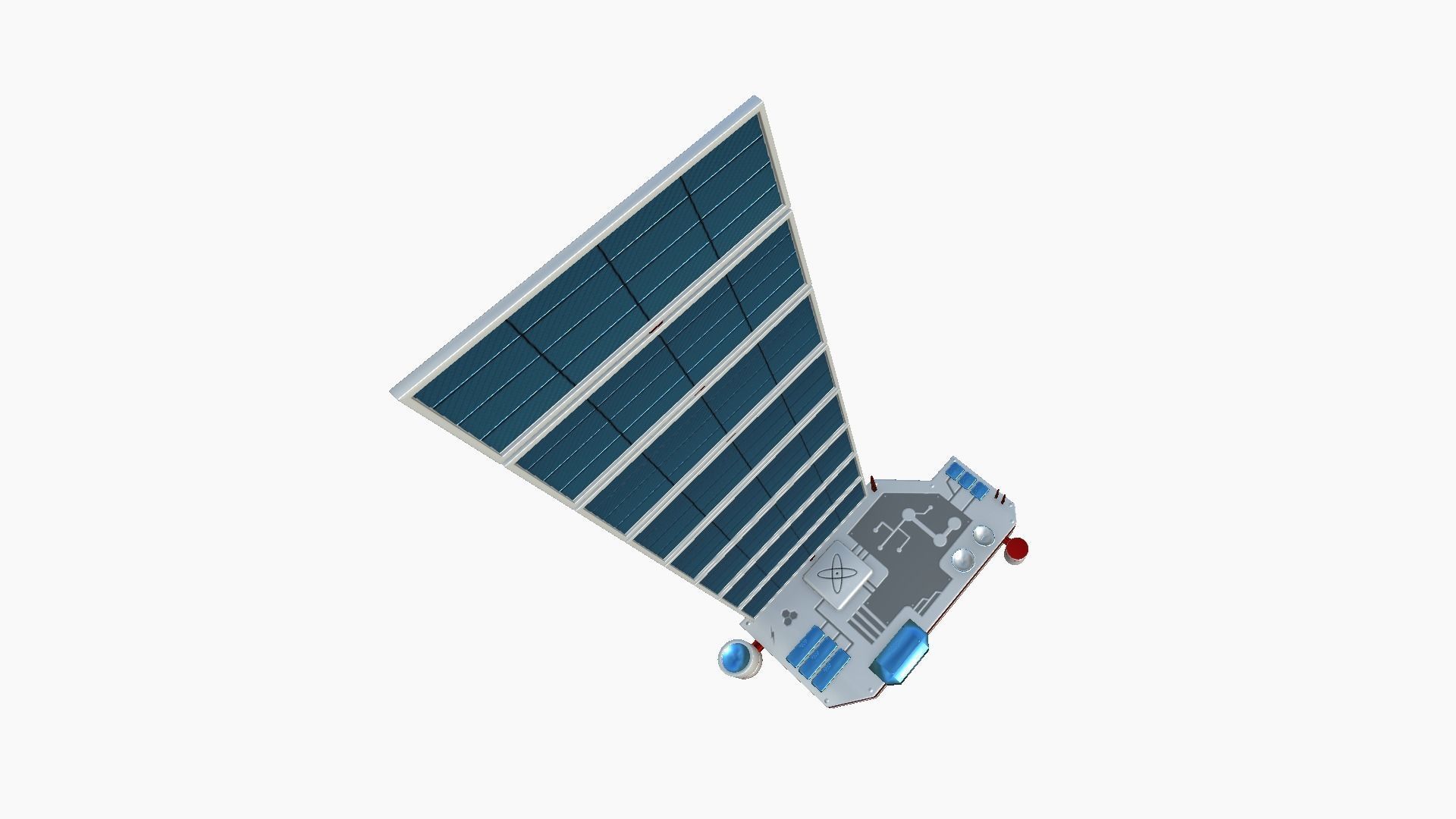 Satellite B09 USA - SciFi Space Design Low-poly 3D model_1