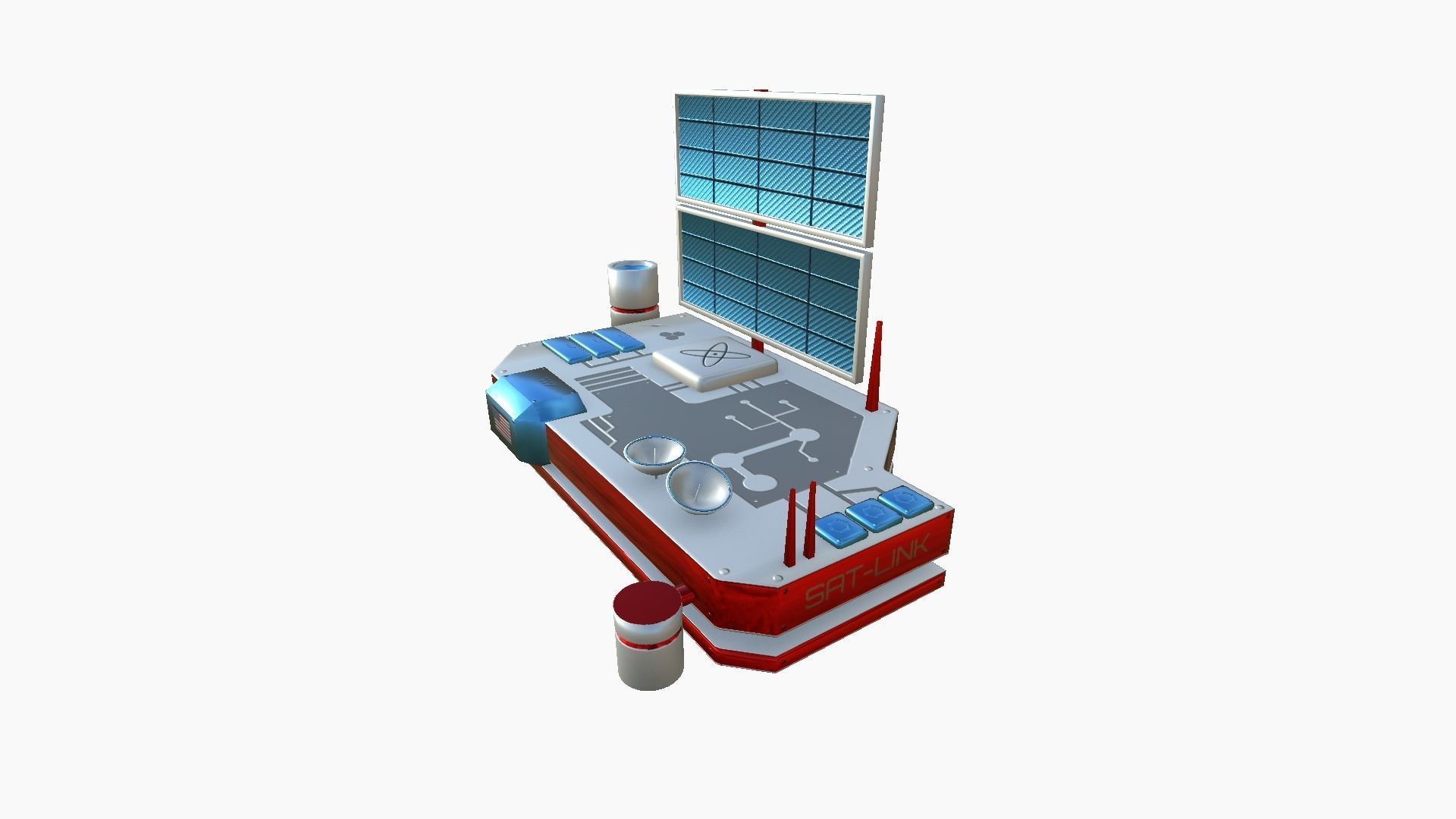 Satellite B09 USA - SciFi Space Design Low-poly 3D model_4