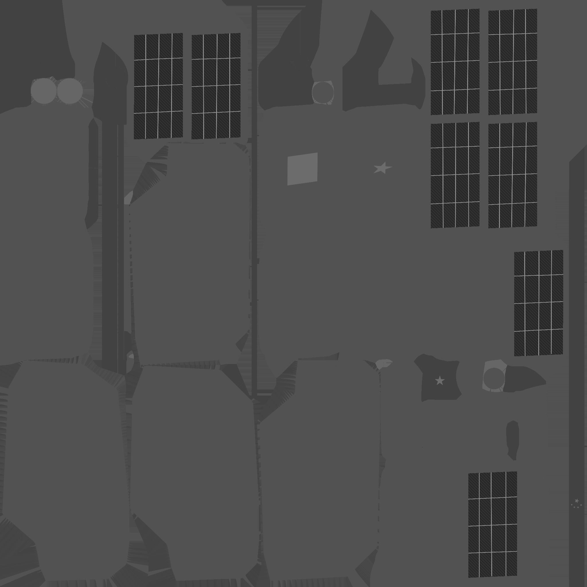 Satellite B10 China - SciFi Space Design Low-poly 3D model_24