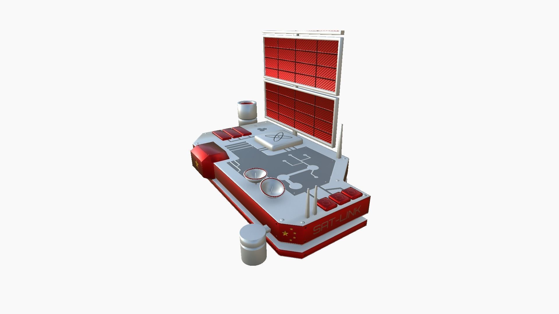 Satellite B10 China - SciFi Space Design Low-poly 3D model_4